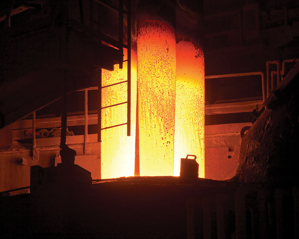 Steel production at Nucor plant