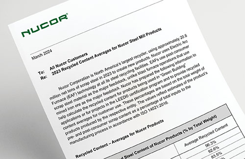 RECYCLED CONTENT LETTER MILL PRODUCTS